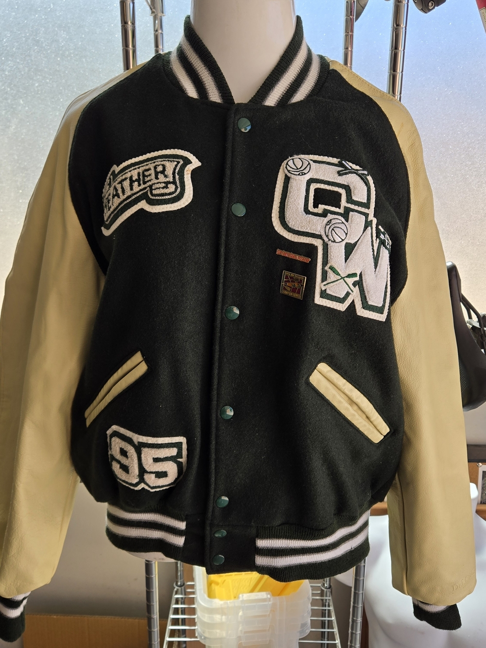 Vintage 1995 DeLong Charles Wright Academy Tarriers Varsity Jacket M